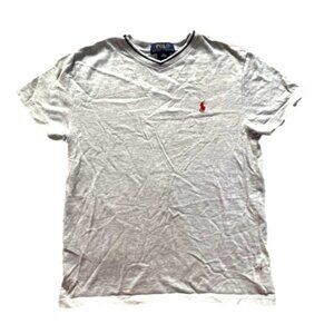 POLO Ralph Lauren Youth Boys 10/12 V-Neck Grey Short Sleeved T-Shirt